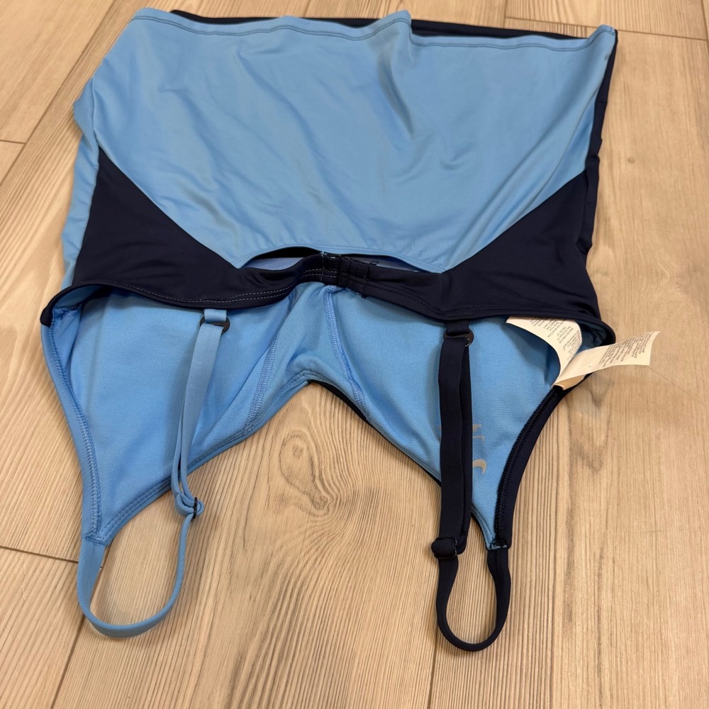 Nike Womens Colorblock Tankini Swim Top Navy Light Blue NESSF295 Size L - Picture 6 of 12